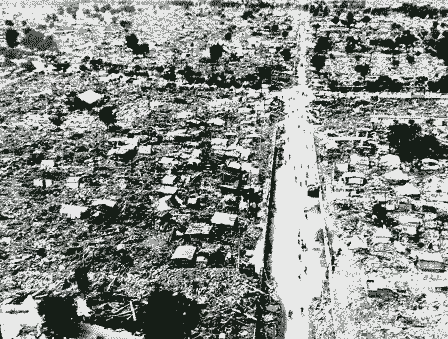 Ruínas no terremoto da China em 1976