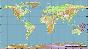 Localização do terremoto nas Ilhas Salomão 2010