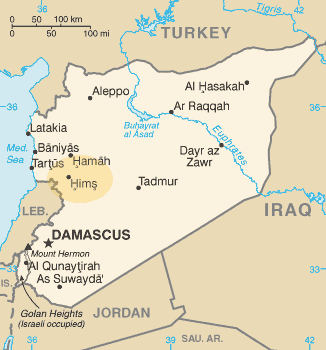 Síria - mapa geográfico